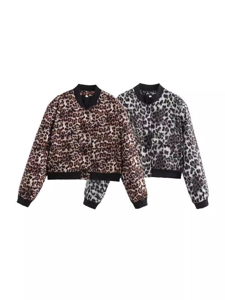 Lune London women's animal print bomber jacket