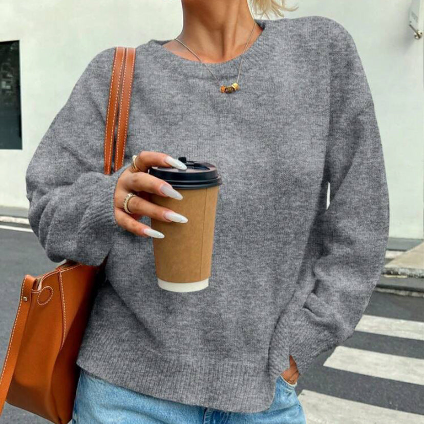 Comfortable sweater for women with boat neckline and off-shoulder Lune London