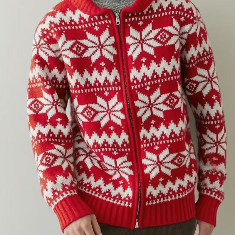 Women's knit jacket with traditional pattern Lune London