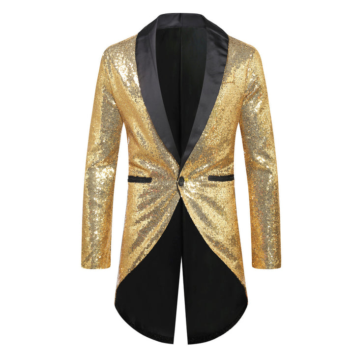 Shiny suit jacket for men with elegant shawl collar Lune London