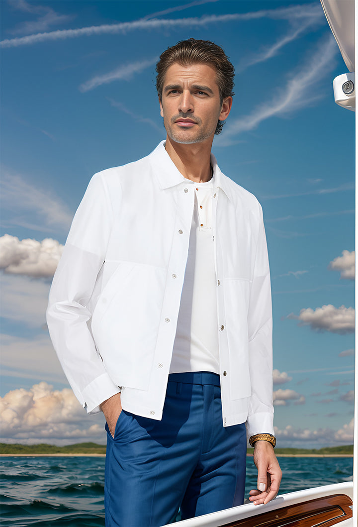 Men's multifunctional summer jacket with snap button closure and breathable inserts Lune London