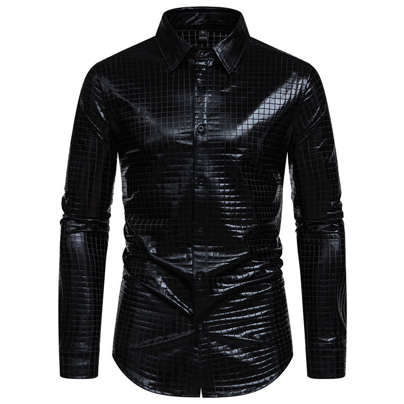 Shiny shirt for men with exclusive check pattern Lune London