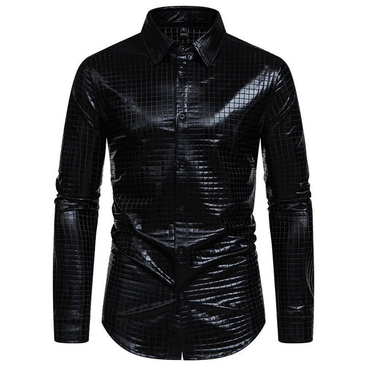 Shiny shirt for men with exclusive check pattern Lune London