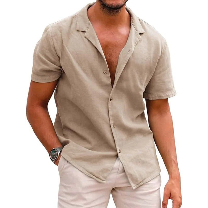 Short Sleeve Summer Shirt for Men in Lightweight Linen Chic und Stil