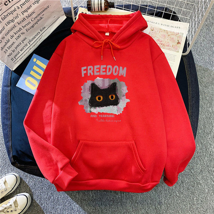Women's hoodie with creative cat design Chic & Stil
