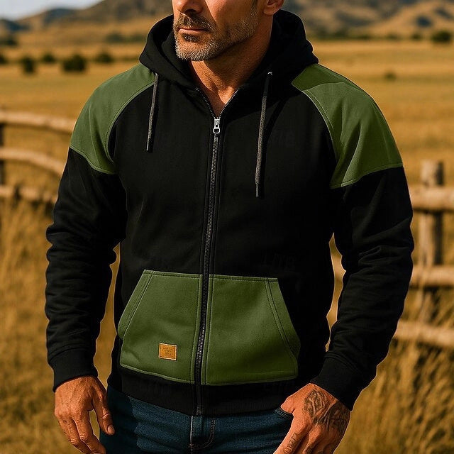 Men's sports jacket with chic and stylish color block design