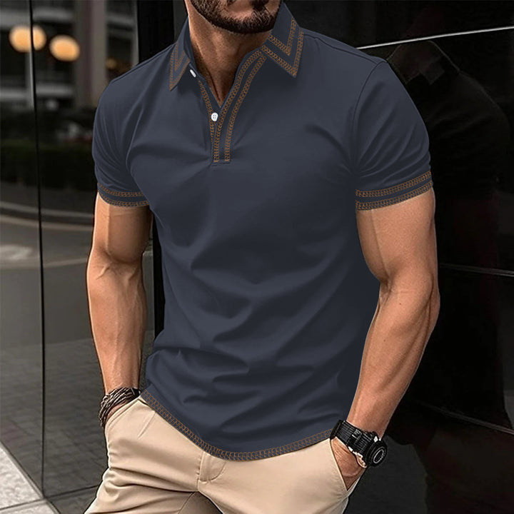 Stylish men's polo with trendy embroidery details Lune London