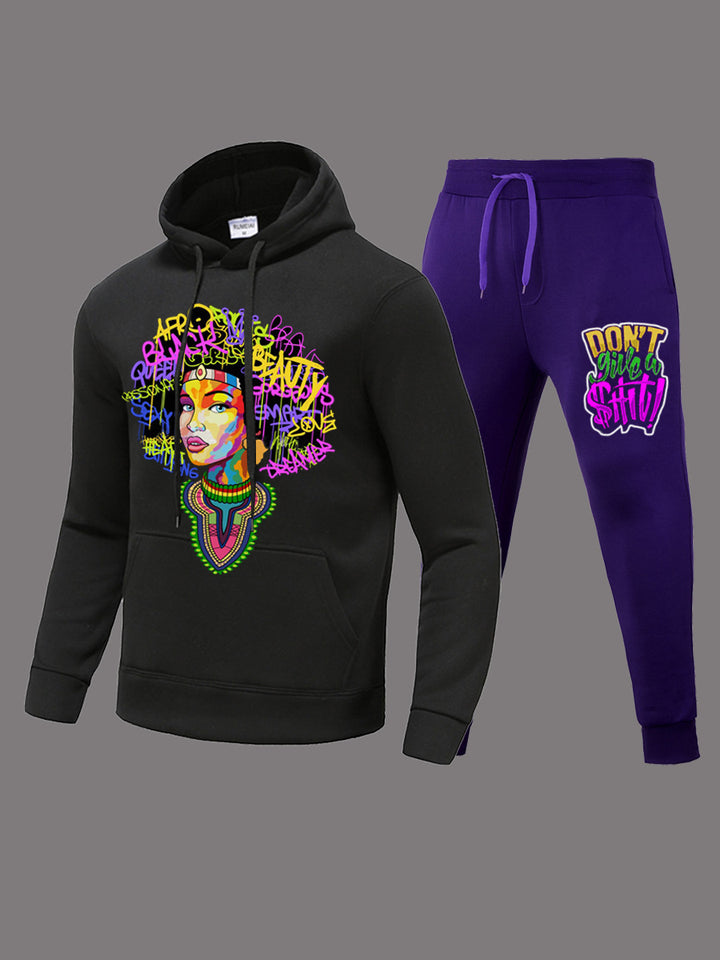 Women Hoodie with graphic print and stylish jogger pants Lune London