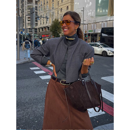 Short jacket for women with textured design and high collar Lune London