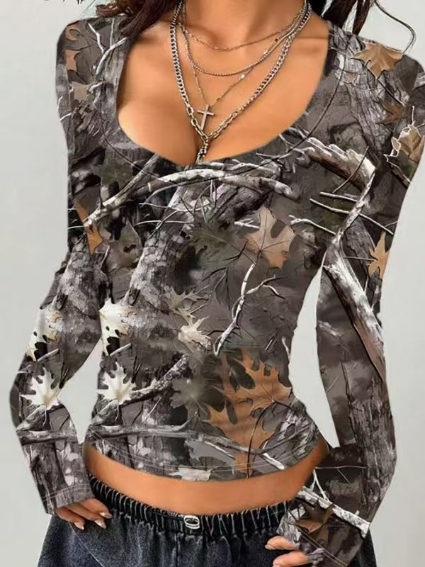 Lune London Long Sleeve Camouflage Shirt for Women
