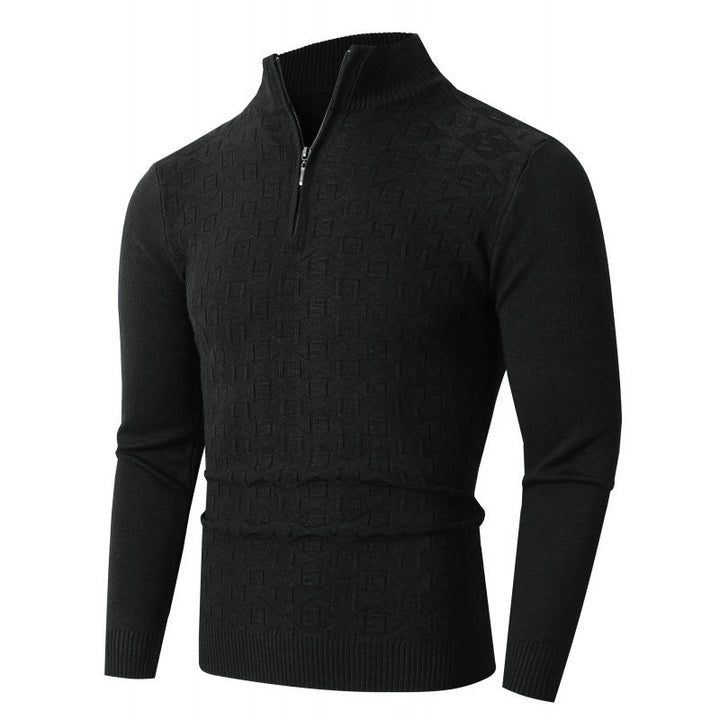 High-quality knitted sweater for men with half-zip Lune London