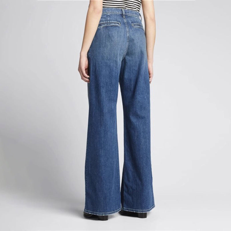 Jeans larges pour femmes avec taille haute et coupe décontractée Chic & Stil