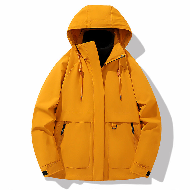 Functional jacket for men with adjustable hood and waterproof material Lune London