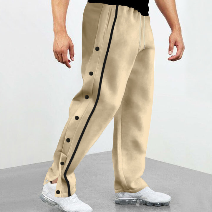 Lune London men's sporty jogger pants with snap button detail