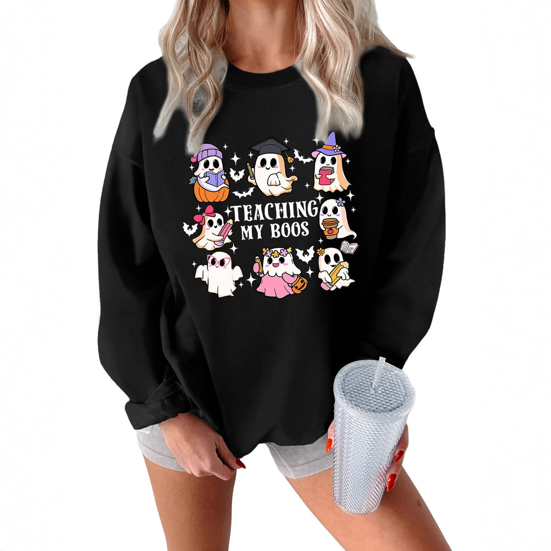Sweatshirt pour femmes avec un design Halloween ludique et une coupe décontractée Chic & Stil