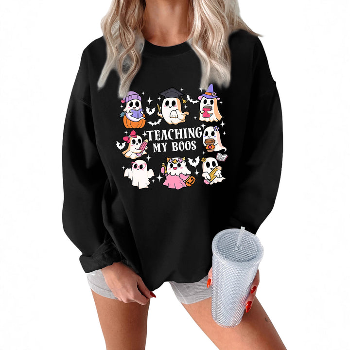 Sweatshirt pour femmes avec un design Halloween ludique et une coupe décontractée Chic & Stil