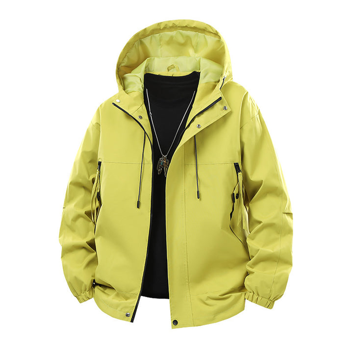 Technical outdoor jacket for men with breathable membrane and multifunctional pockets Lune London