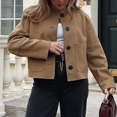 Fashion women's jacket with a minimalist cut and practical pockets Lune London