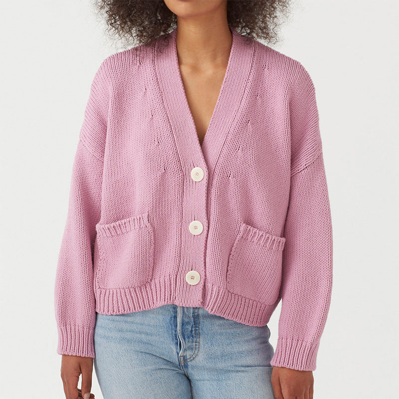 Ladies' knit jacket with practical pockets Lune London