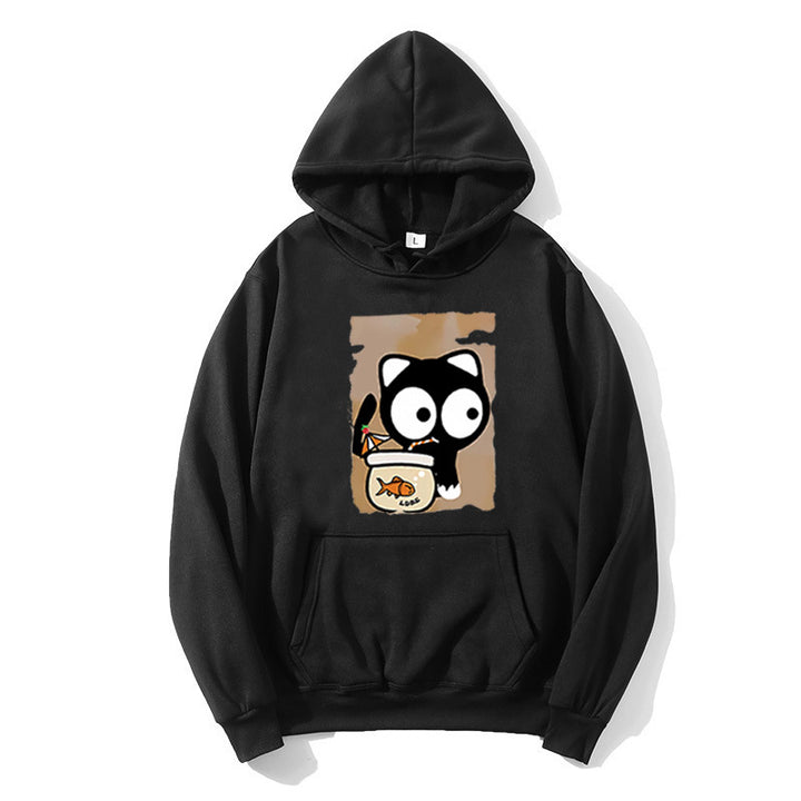 Women's hooded sweatshirt with cute cat design Chic & Stil