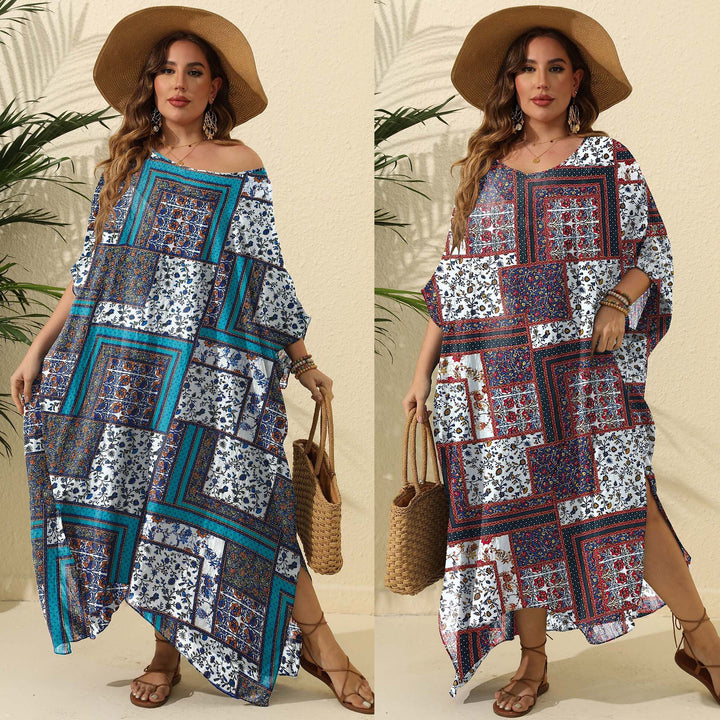 Women Bohemian Chic Printed Maxi Kaftan