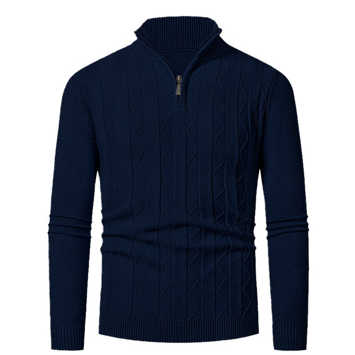 Men's knitted sweater with stylish zipper and cable-knit pattern Lune London