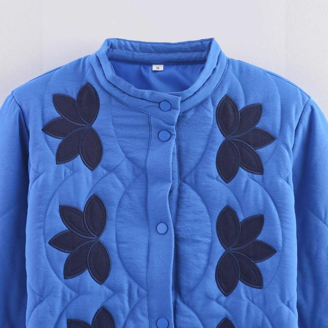 Ladies down jacket with floral design Lune London