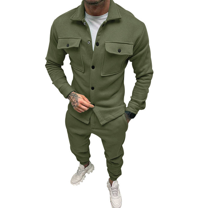 Stylish leisure suit for men with button placket and practical pockets Lune London