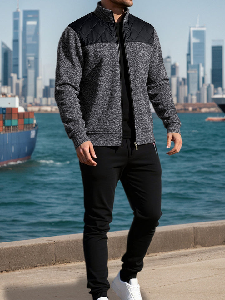 Men's sports jacket with a horizontal rib pattern and a slightly padded shoulder area Lune London