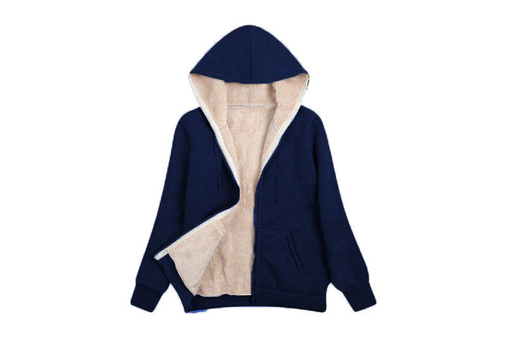 Ladies Cozy Fleece Jacket with High Collar and Convenient Zipper Lune London