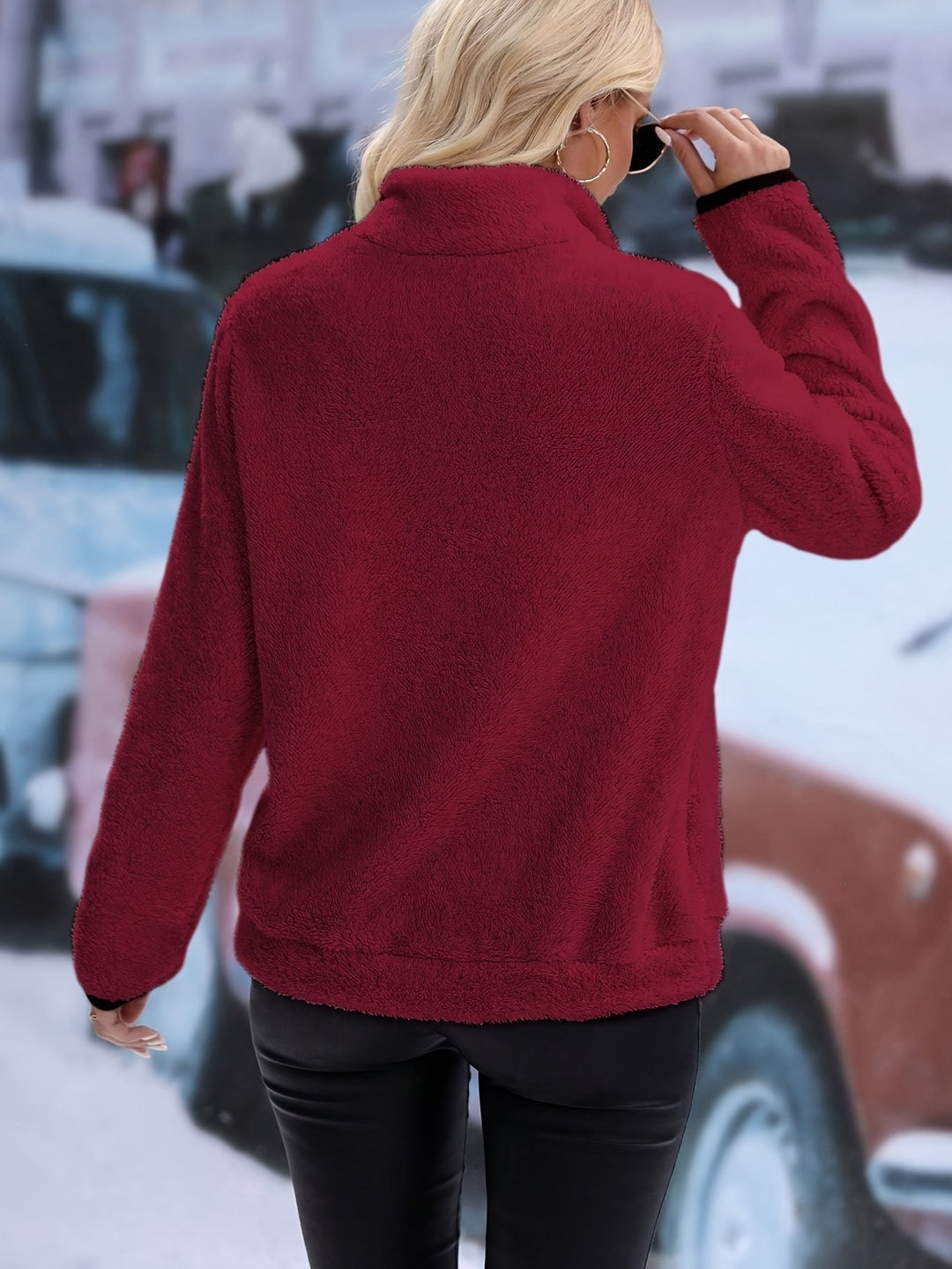 Ladies Fleece Pullover with half-zip Lune London