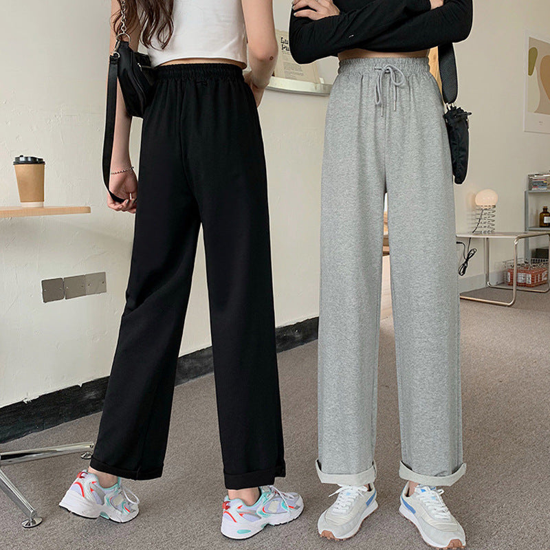 Women's Comfortable Jersey Pants with Elastic Waistband and Wide Cut