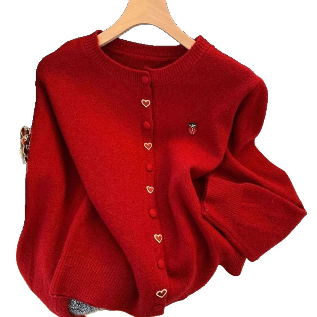 Gilet confortable pour femmes avec appliqués cœur et fraise Chic & Stil