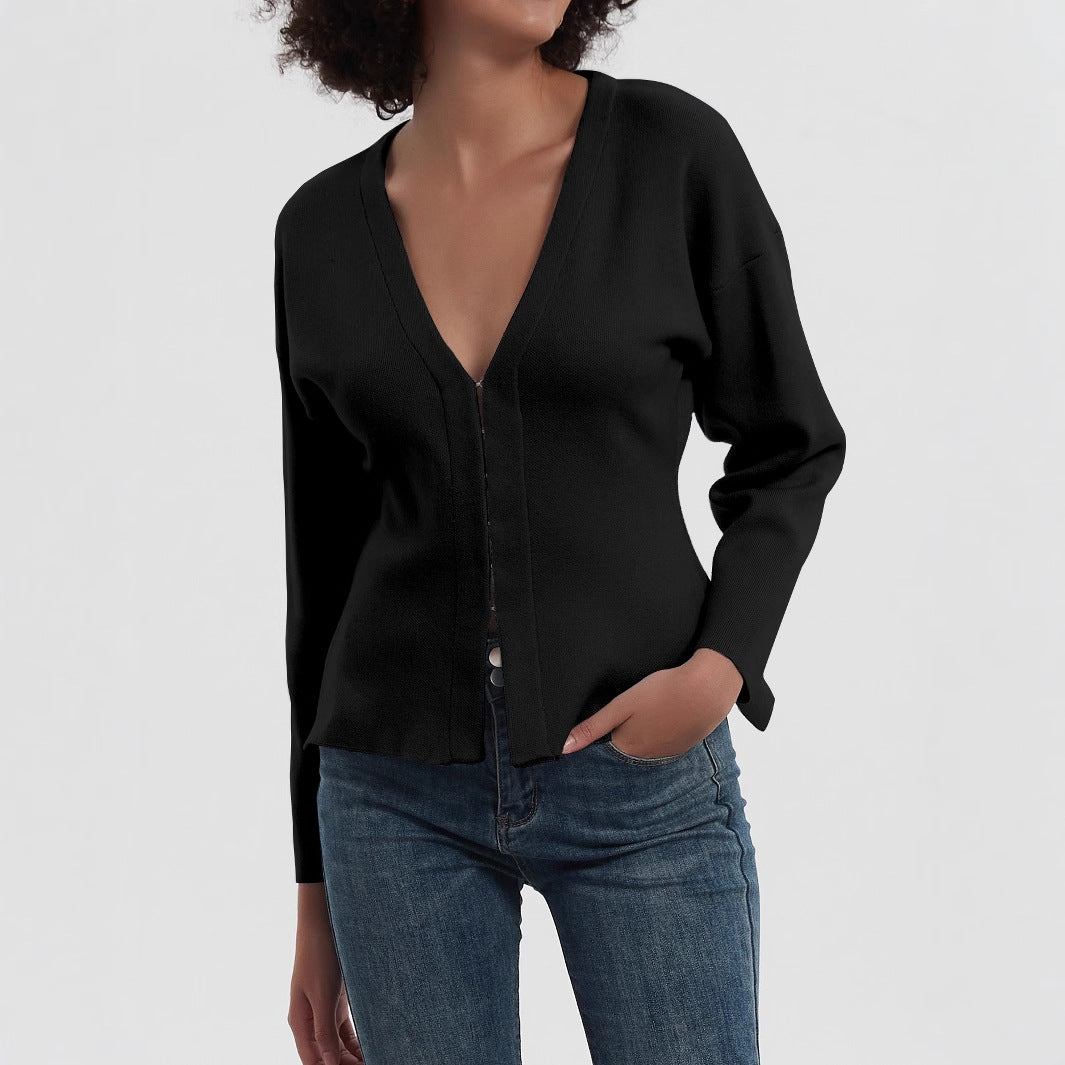 Ladies Chic and Stylish Modern Knit V Cardigan