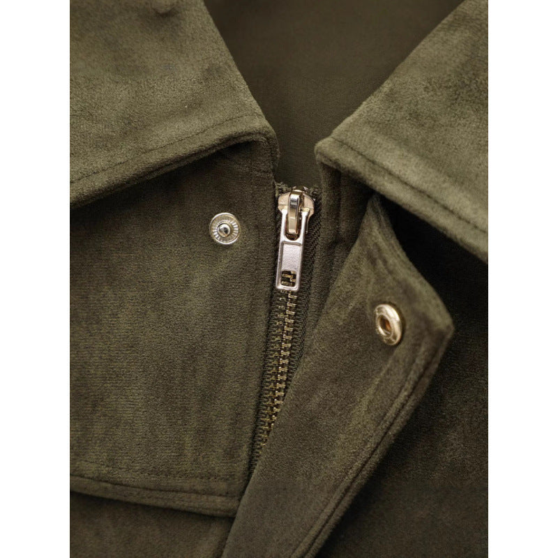 Trendy oversized jacket for women with hidden belt and chic shoulder details