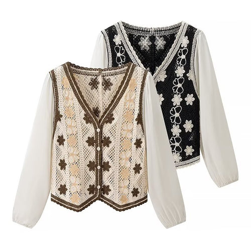 Blouse en dentelle pour femmes avec un élégant design floral Chic & Stil