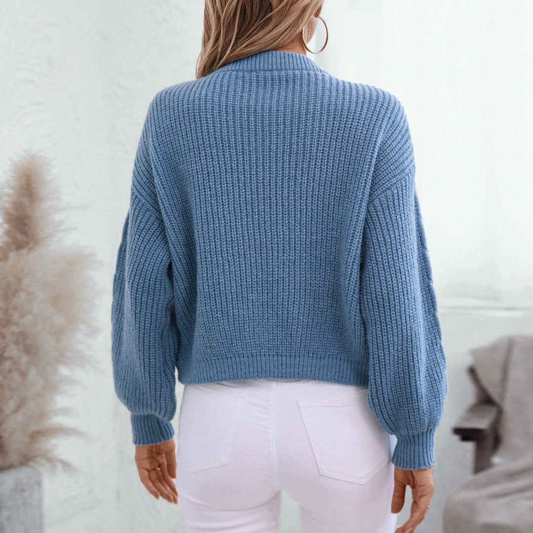 Wool sweater women with voluminous sleeves and decorative ties Lune London