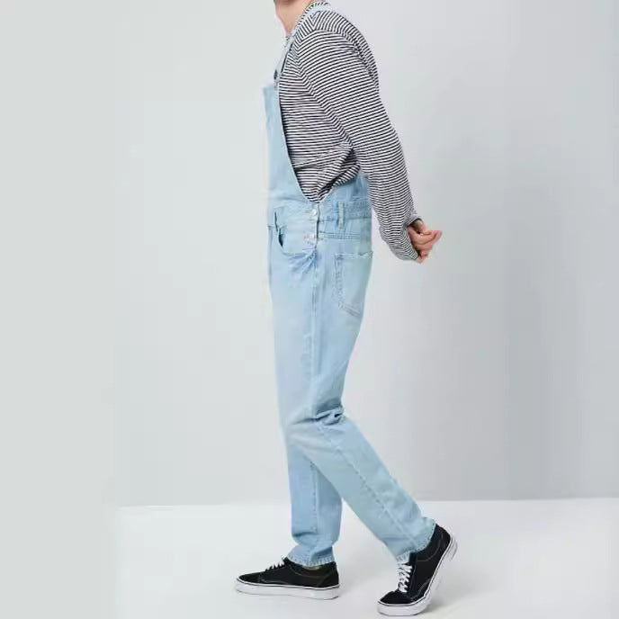 Men's Denim Overalls In Vintage Style with Adjustable Straps and Practical Pockets Lune London