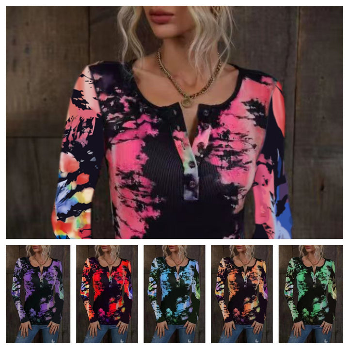 Long sleeve women’s T-shirt with trendy print and high-quality material texture Lune London