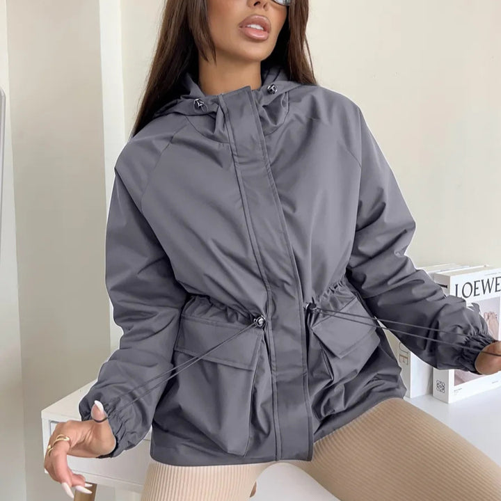 Women's casual waterproof jacket with adjustable waistband Lune London
