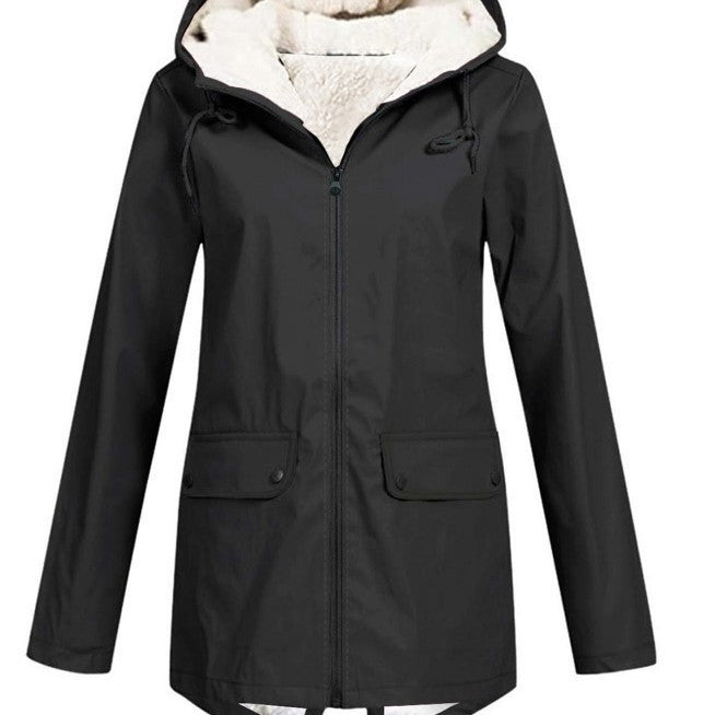 Ladies waterproof down jacket with soft lining and adjustable hood Lune London