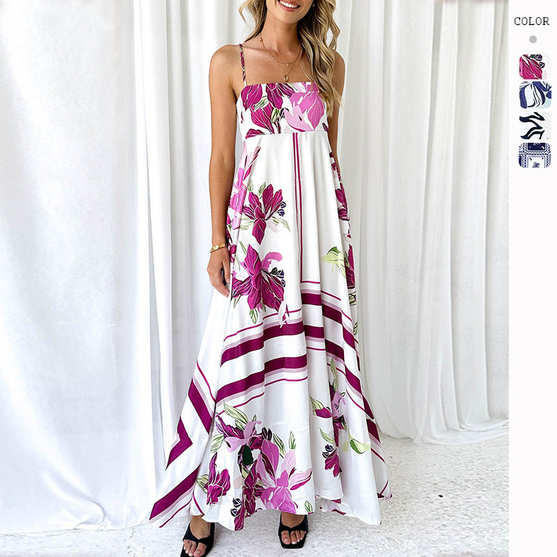 Maxi dress for women with an airy cut and modern graphic accents Chic & Stil
