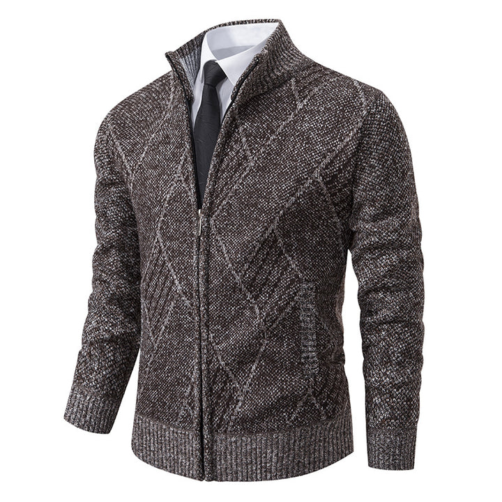 Men's knit jacket with a modern pattern and a slim fit Lune London