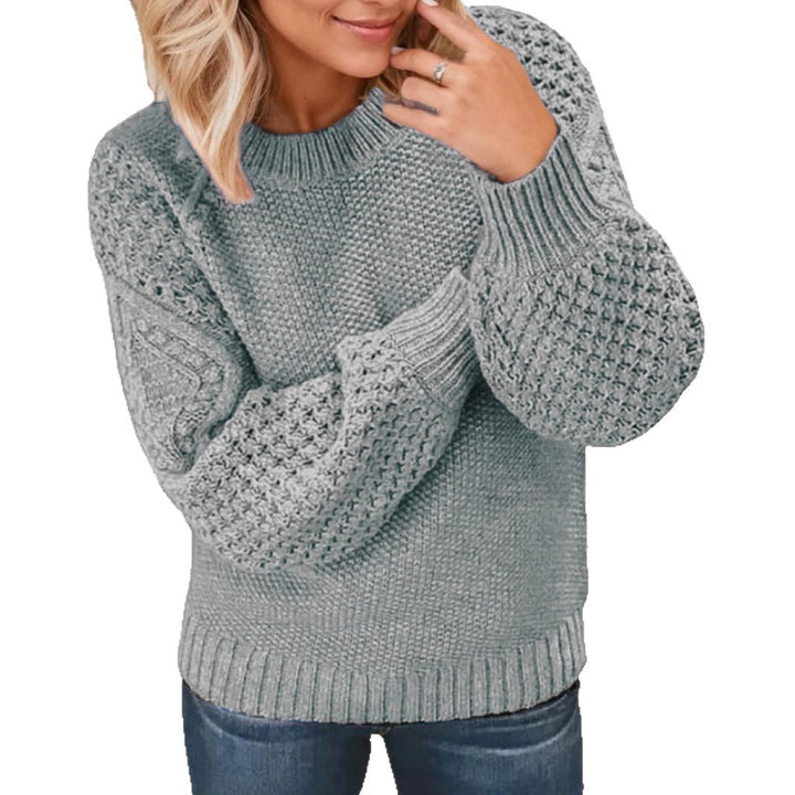 Chunky knit sweater for women with voluminous sleeves and a textured design Lune London