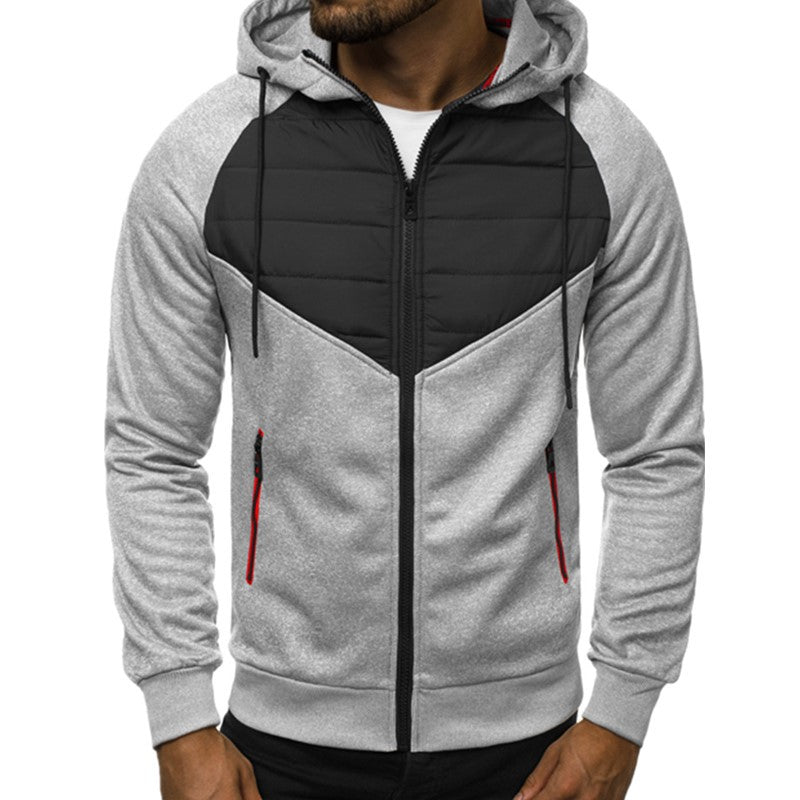 Sporty hoodie jacket for men with modern design elements and functional zippered pockets Lune London