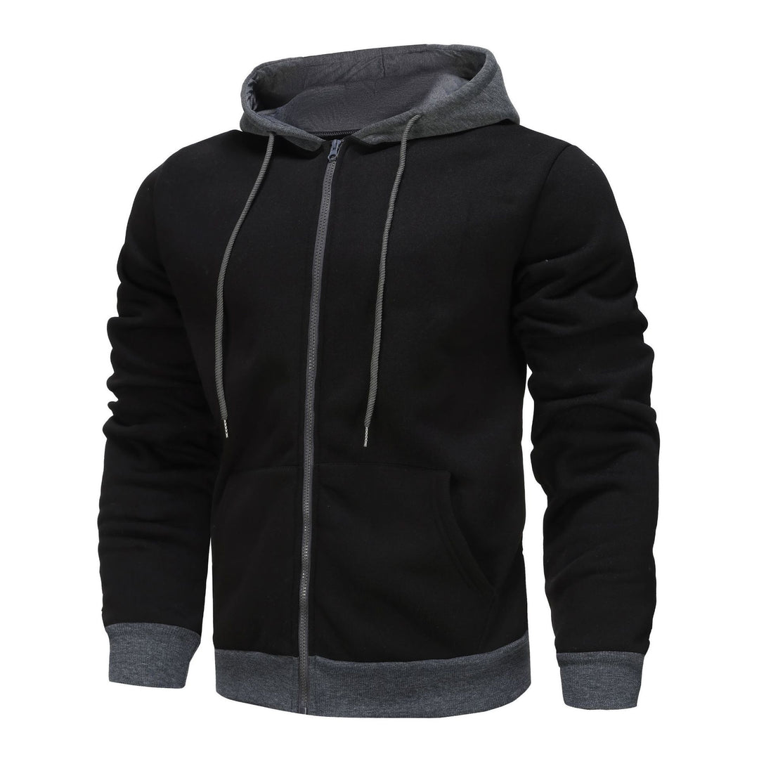 Men's Zip Hoodie with contrasting color and kangaroo pocket Lune London