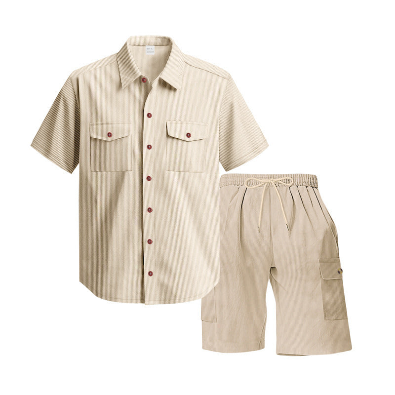 Casual short sleeve shirt for men and leisure shorts set with practical pockets Lune London