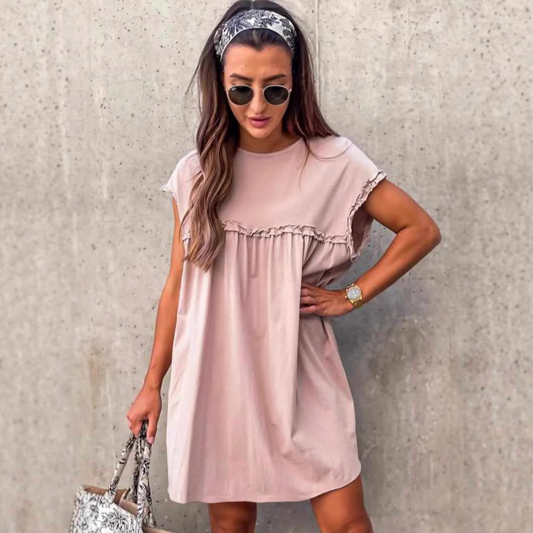 Casual summer dress for women with ruffled details and a loose fit Lune London