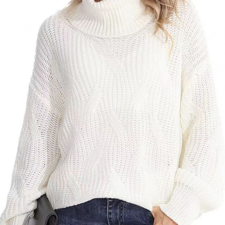 Chunky knit sweater for women with a high collar and relaxed fit Lune London