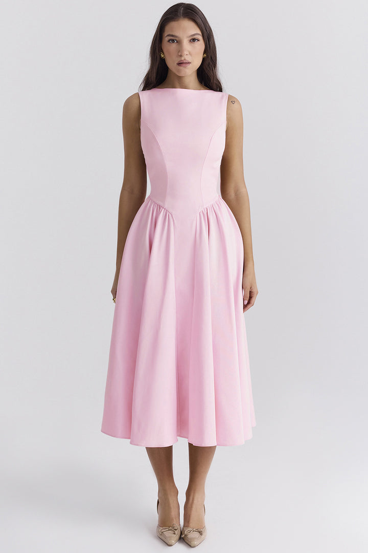 Elegant midi dress for women with original cut Chic & Stil